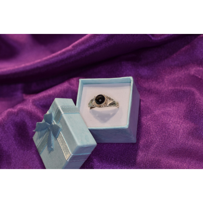 Sky Jewelry Серебряное кольцо со  Звездчатым Сапфиром   925 проба