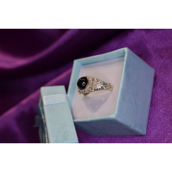 Sky Jewelry Серебряное кольцо со  Звездчатым Сапфиром   925 проба