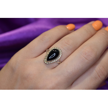 Sky Jewelry Винтажное Серебряное кольцо с  Черным Нефритом