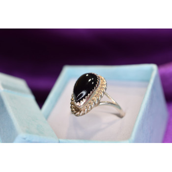 Sky Jewelry Винтажное Серебряное кольцо с  Черным Нефритом