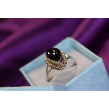 Sky Jewelry Винтажное Серебряное кольцо с  Черным Нефритом