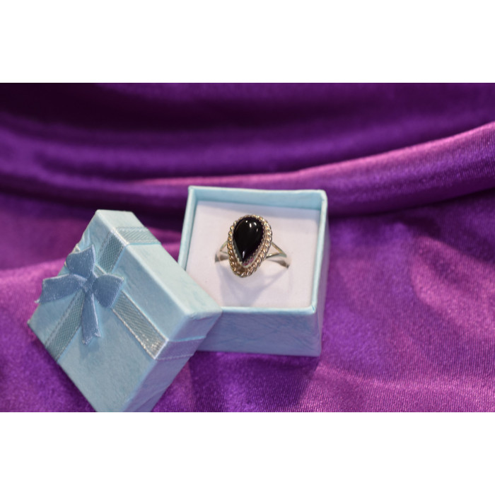 Sky Jewelry Винтажное Серебряное кольцо с  Черным Нефритом