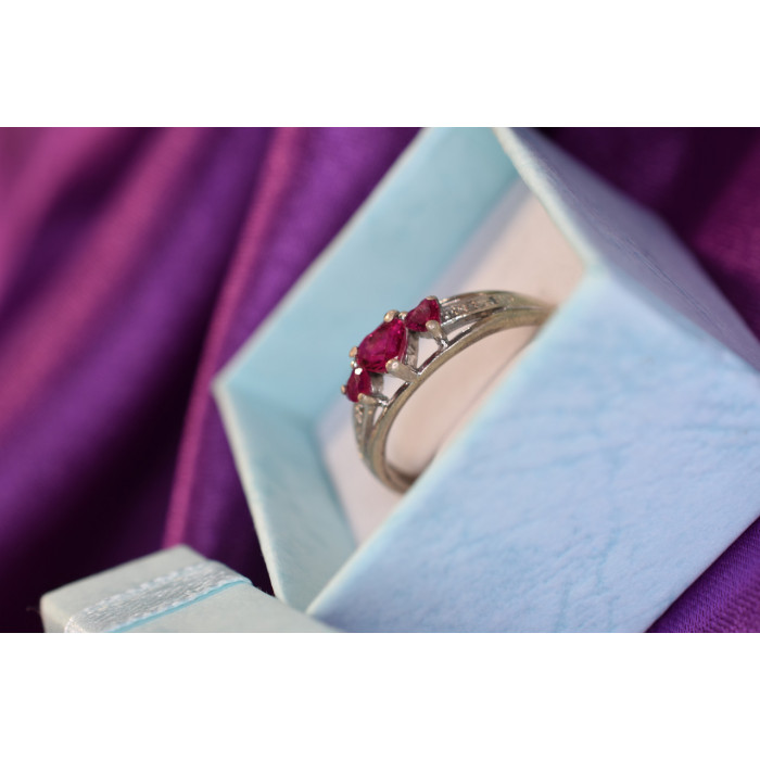 Sky Jewelry Серебряное кольцо 925 пробы с камнями Розовый Топаз