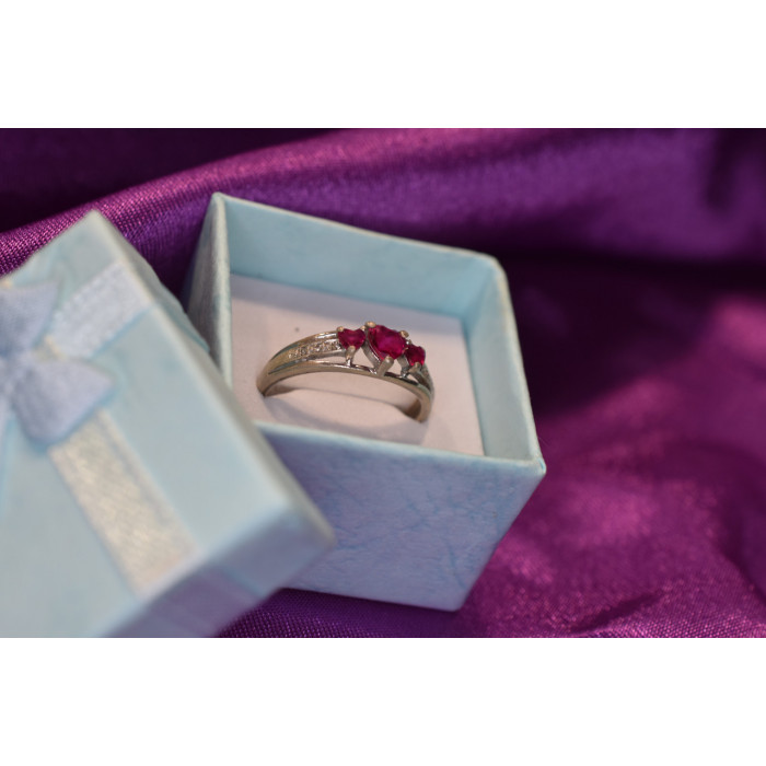 Sky Jewelry Серебряное кольцо 925 пробы с камнями Розовый Топаз