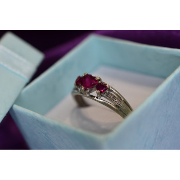 Sky Jewelry Серебряное кольцо 925 пробы с камнями Розовый Топаз