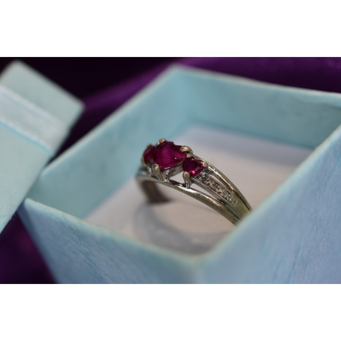 Sky Jewelry Серебряное кольцо 925 пробы с камнями Розовый Топаз