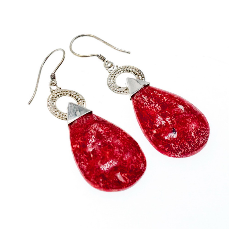 Sky Jewelry Винтажные Серебряные серьги с красной Яшмой