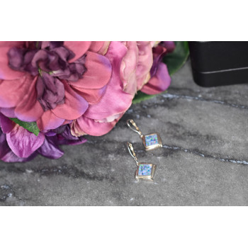 Sky Jewelry Серебряные серьги с Мозаика Опалом