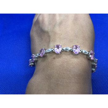 Sky Jewelry Браслет серебро 925 проба с розовым кварцем