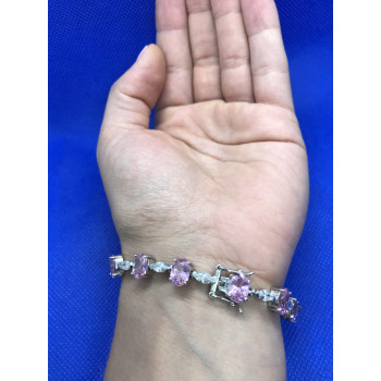 Sky Jewelry Браслет серебро 925 проба с розовым кварцем
