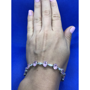 Sky Jewelry Браслет серебро 925 проба с розовым кварцем
