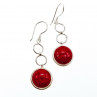 Sky Jewelry Серебряные серьги 925 пробы с красной Яшмой