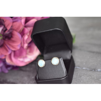 Sky Jewelry Серебряные серьги-гвоздики  с камнем Ларимар