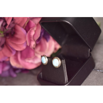 Sky Jewelry Серебряные серьги-гвоздики  с камнем Ларимар