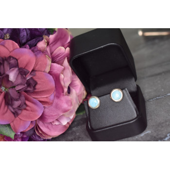 Sky Jewelry Серебряные серьги-гвоздики  с камнем Ларимар