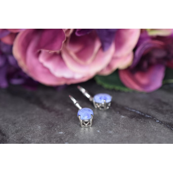 Sky Jewelry Серебряные серьги 925 пробы с  Сиреневым  Агатом