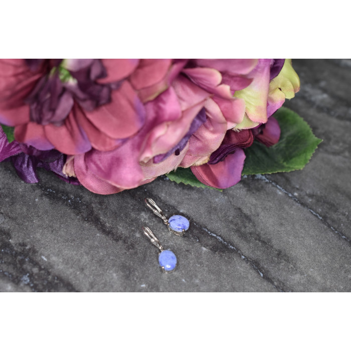 Sky Jewelry Серебряные серьги 925 пробы с  Сиреневым  Агатом