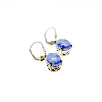 Sky Jewelry Серебряные серьги 925 пробы с  Сиреневым  Агатом