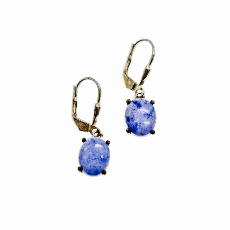 Sky Jewelry Серебряные серьги 925 пробы с  Сиреневым  Агатом