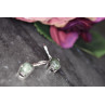 Sky Jewelry Серебряные серьги 925 пробы с  камнем Змеевик (серпентин)