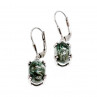 Sky Jewelry Серебряные серьги 925 пробы с  камнем Змеевик (серпентин)