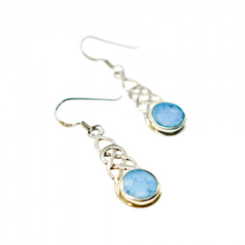 Sky Jewelry Серебряные серьги  с камнем Ларимар 925 проба