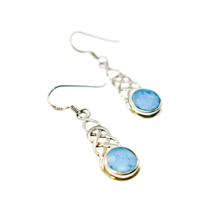 Sky Jewelry Серебряные серьги  с камнем Ларимар 925 проба