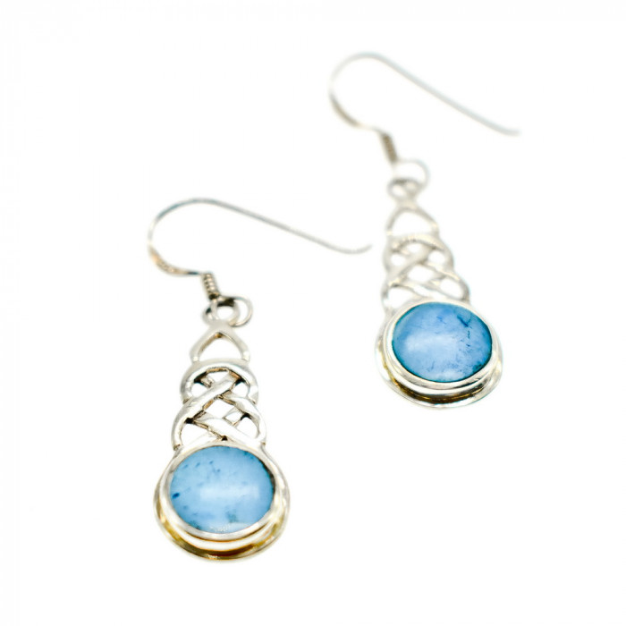 Sky Jewelry Серебряные серьги  с камнем Ларимар 925 проба