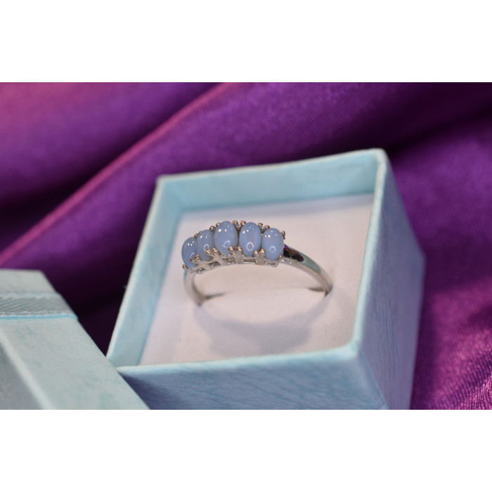 Sky Jewelry Серебряное кольцо с камнем Халцедон