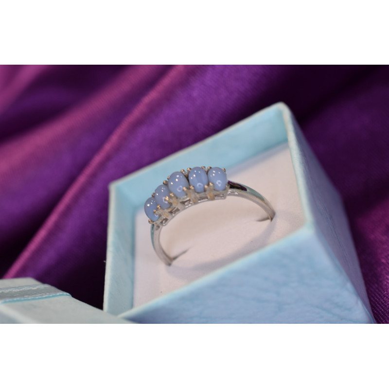 Sky Jewelry Серебряное кольцо с камнем Халцедон