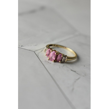 Sky Jewelry Золотое кольцо 10К (417 проба ) с Топазом и бриллиантами