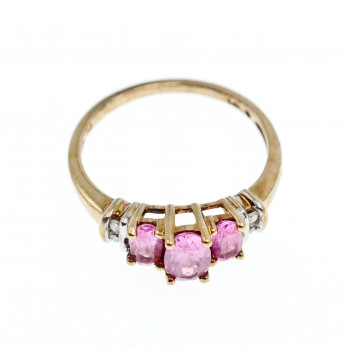 Sky Jewelry Золотое кольцо 10К (417 проба ) с Топазом и бриллиантами