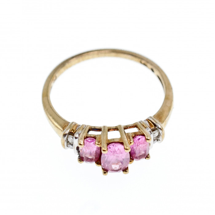 Sky Jewelry Золотое кольцо 10К (417 проба ) с Топазом и бриллиантами