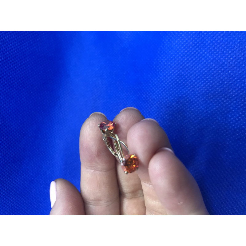 Sky Jewelry Серьги серебро (позолота) с цитрином