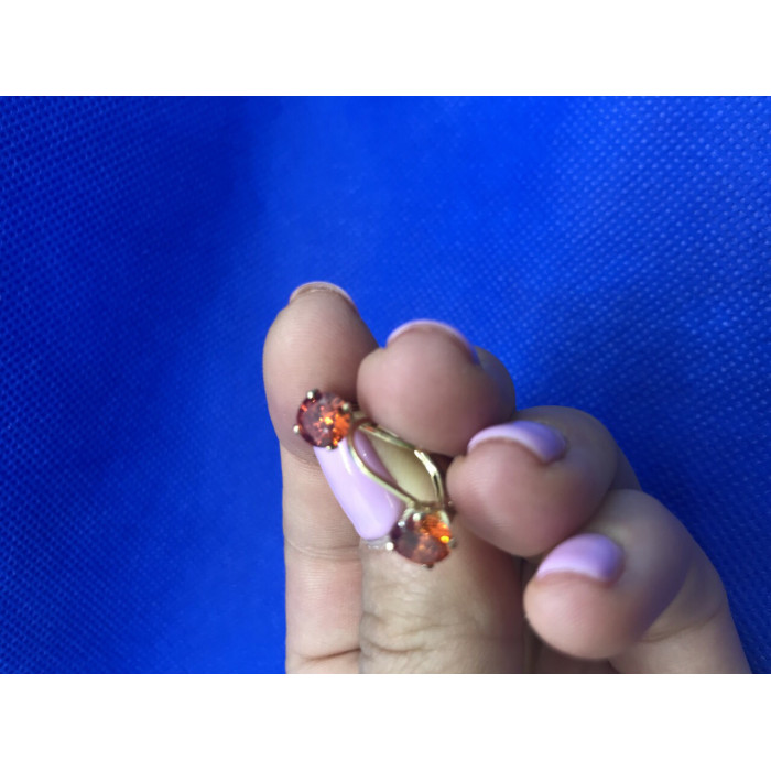 Sky Jewelry Серьги серебро (позолота) с цитрином