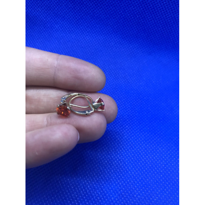 Sky Jewelry Серьги серебро (позолота) с цитрином