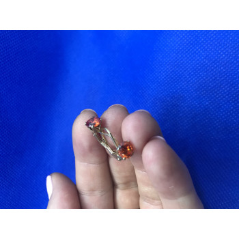 Sky Jewelry Серьги серебро (позолота) с цитрином