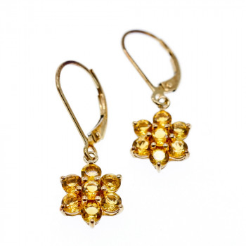 Sky Jewelry Золотые серьги с камнями Гелиодор  10К (417 проба)