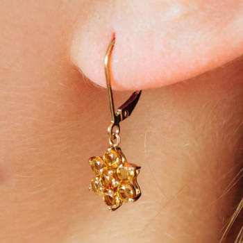 Sky Jewelry Золотые серьги с камнями Гелиодор  10К (417 проба)