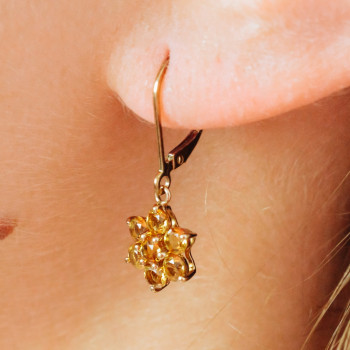 Sky Jewelry Золотые серьги с камнями Гелиодор  10К (417 проба)