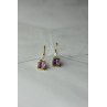 Sky Jewelry Золотые серьги 10К (417 проба)  с Аметистом и Бриллиантами