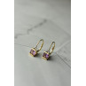 Sky Jewelry Золотые серьги 10К (417 проба)  с Аметистом и Бриллиантами