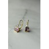 Sky Jewelry Золотые серьги 10К (417 проба)  с Аметистом и Бриллиантами