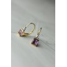 Sky Jewelry Золотые серьги 10К (417 проба)  с Аметистом и Бриллиантами