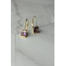 Sky Jewelry Золотые серьги 10К (417 проба)  с Аметистом и Бриллиантами