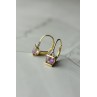Sky Jewelry Золотые серьги 10К (417 проба)  с Аметистом и Бриллиантами