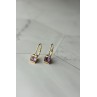 Sky Jewelry Золотые серьги 10К (417 проба)  с Аметистом и Бриллиантами