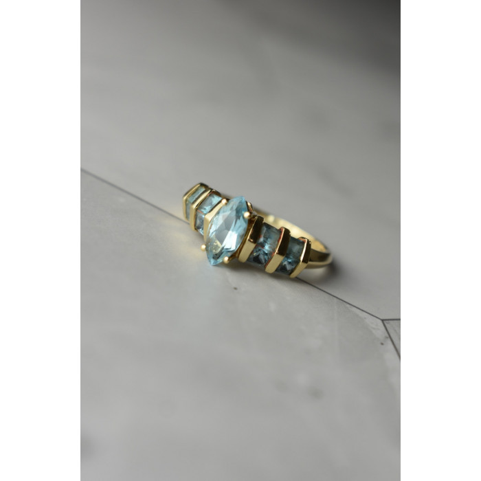 Sky Jewelry Золотое кольцо с Топазом 14К (585 проба)