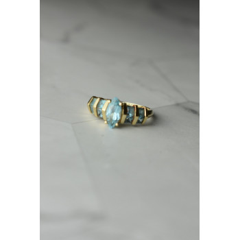 Sky Jewelry Золотое кольцо с Топазом 14К (585 проба)