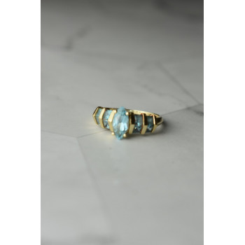 Sky Jewelry Золотое кольцо с Топазом 14К (585 проба)